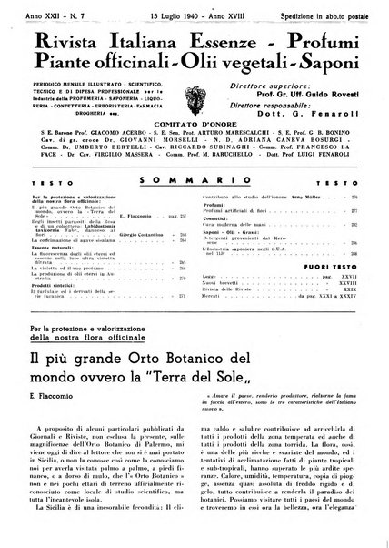 Rivista italiana essenze, profumi, piante officinali, olii vegetali, saponi organo di propaganda del gruppo produttori materie aromatiche della Federazione nazionale fascista degli industriali dei prodotti chimici