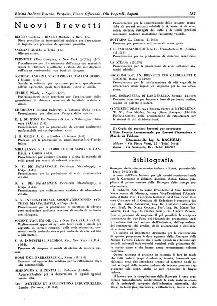 Rivista italiana essenze, profumi, piante officinali, olii vegetali, saponi organo di propaganda del gruppo produttori materie aromatiche della Federazione nazionale fascista degli industriali dei prodotti chimici