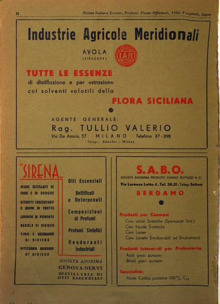 Rivista italiana essenze, profumi, piante officinali, olii vegetali, saponi organo di propaganda del gruppo produttori materie aromatiche della Federazione nazionale fascista degli industriali dei prodotti chimici