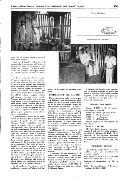 Rivista italiana essenze, profumi, piante officinali, olii vegetali, saponi organo di propaganda del gruppo produttori materie aromatiche della Federazione nazionale fascista degli industriali dei prodotti chimici