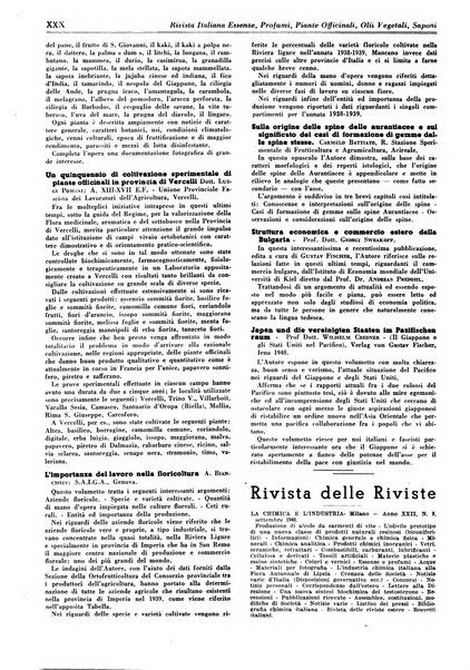 Rivista italiana essenze, profumi, piante officinali, olii vegetali, saponi organo di propaganda del gruppo produttori materie aromatiche della Federazione nazionale fascista degli industriali dei prodotti chimici