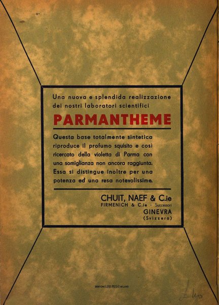 Rivista italiana essenze, profumi, piante officinali, olii vegetali, saponi organo di propaganda del gruppo produttori materie aromatiche della Federazione nazionale fascista degli industriali dei prodotti chimici