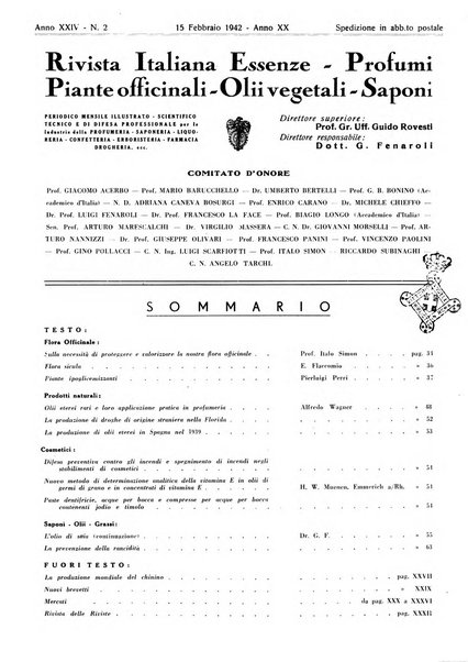 Rivista italiana essenze, profumi, piante officinali, olii vegetali, saponi organo di propaganda del gruppo produttori materie aromatiche della Federazione nazionale fascista degli industriali dei prodotti chimici