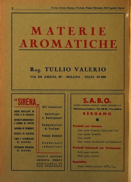 Rivista italiana essenze, profumi, piante officinali, olii vegetali, saponi organo di propaganda del gruppo produttori materie aromatiche della Federazione nazionale fascista degli industriali dei prodotti chimici