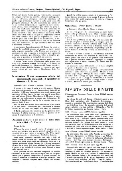 Rivista italiana essenze, profumi, piante officinali, olii vegetali, saponi organo di propaganda del gruppo produttori materie aromatiche della Federazione nazionale fascista degli industriali dei prodotti chimici