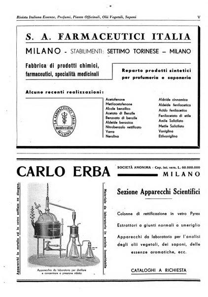 Rivista italiana essenze, profumi, piante officinali, olii vegetali, saponi organo di propaganda del gruppo produttori materie aromatiche della Federazione nazionale fascista degli industriali dei prodotti chimici