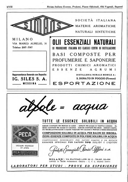 Rivista italiana essenze, profumi, piante officinali, olii vegetali, saponi organo di propaganda del gruppo produttori materie aromatiche della Federazione nazionale fascista degli industriali dei prodotti chimici