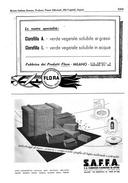 Rivista italiana essenze, profumi, piante officinali, olii vegetali, saponi organo di propaganda del gruppo produttori materie aromatiche della Federazione nazionale fascista degli industriali dei prodotti chimici