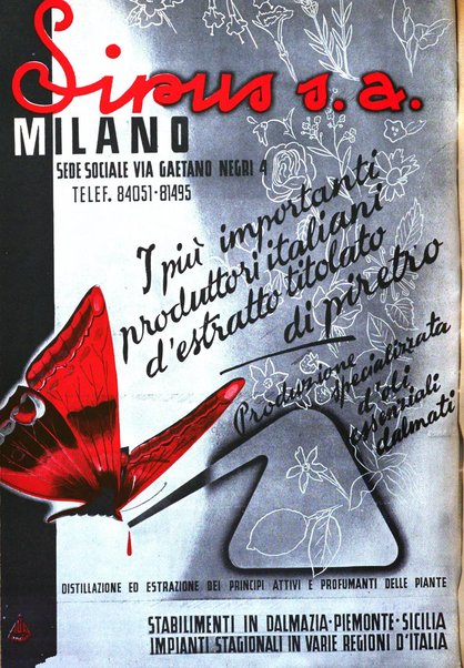 Rivista italiana essenze, profumi, piante officinali, olii vegetali, saponi organo di propaganda del gruppo produttori materie aromatiche della Federazione nazionale fascista degli industriali dei prodotti chimici