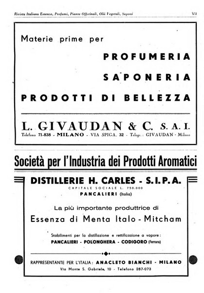 Rivista italiana essenze, profumi, piante officinali, olii vegetali, saponi organo di propaganda del gruppo produttori materie aromatiche della Federazione nazionale fascista degli industriali dei prodotti chimici