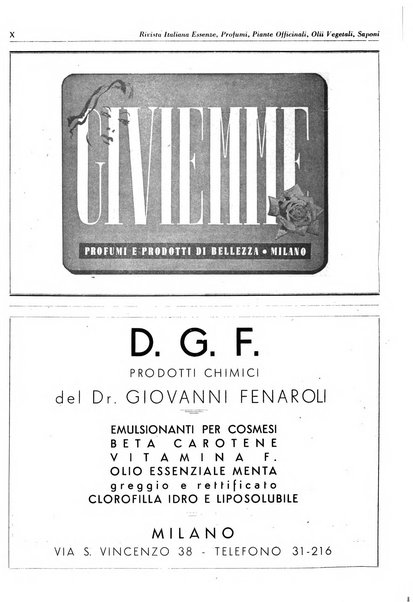 Rivista italiana essenze, profumi, piante officinali, olii vegetali, saponi organo di propaganda del gruppo produttori materie aromatiche della Federazione nazionale fascista degli industriali dei prodotti chimici