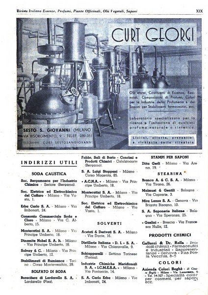 Rivista italiana essenze, profumi, piante officinali, olii vegetali, saponi organo di propaganda del gruppo produttori materie aromatiche della Federazione nazionale fascista degli industriali dei prodotti chimici