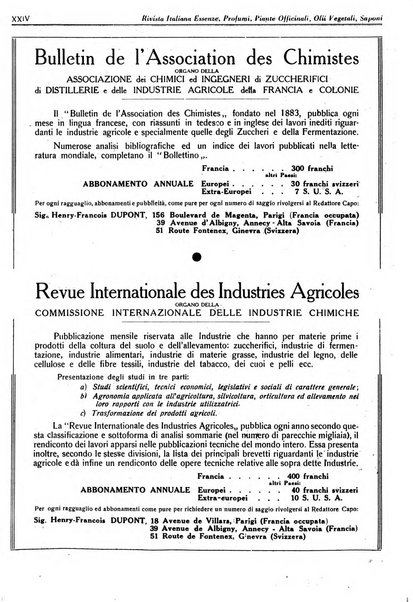 Rivista italiana essenze, profumi, piante officinali, olii vegetali, saponi organo di propaganda del gruppo produttori materie aromatiche della Federazione nazionale fascista degli industriali dei prodotti chimici