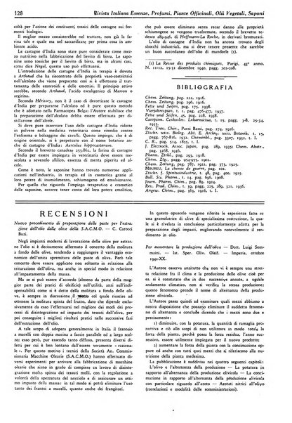 Rivista italiana essenze, profumi, piante officinali, olii vegetali, saponi organo di propaganda del gruppo produttori materie aromatiche della Federazione nazionale fascista degli industriali dei prodotti chimici