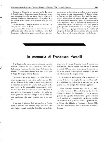 Rivista italiana essenze, profumi, piante officinali, olii vegetali, saponi organo di propaganda del gruppo produttori materie aromatiche della Federazione nazionale fascista degli industriali dei prodotti chimici