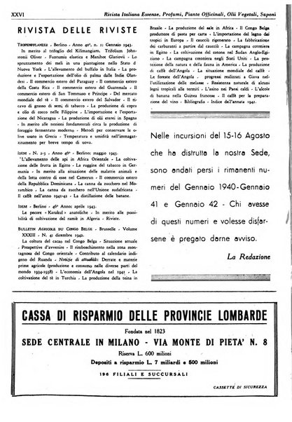 Rivista italiana essenze, profumi, piante officinali, olii vegetali, saponi organo di propaganda del gruppo produttori materie aromatiche della Federazione nazionale fascista degli industriali dei prodotti chimici