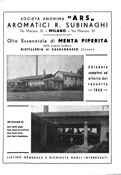 Rivista italiana essenze, profumi, piante officinali, olii vegetali, saponi organo di propaganda del gruppo produttori materie aromatiche della Federazione nazionale fascista degli industriali dei prodotti chimici