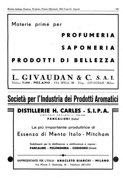 Rivista italiana essenze, profumi, piante officinali, olii vegetali, saponi organo di propaganda del gruppo produttori materie aromatiche della Federazione nazionale fascista degli industriali dei prodotti chimici