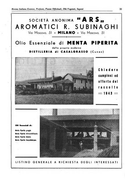 Rivista italiana essenze, profumi, piante officinali, olii vegetali, saponi organo di propaganda del gruppo produttori materie aromatiche della Federazione nazionale fascista degli industriali dei prodotti chimici