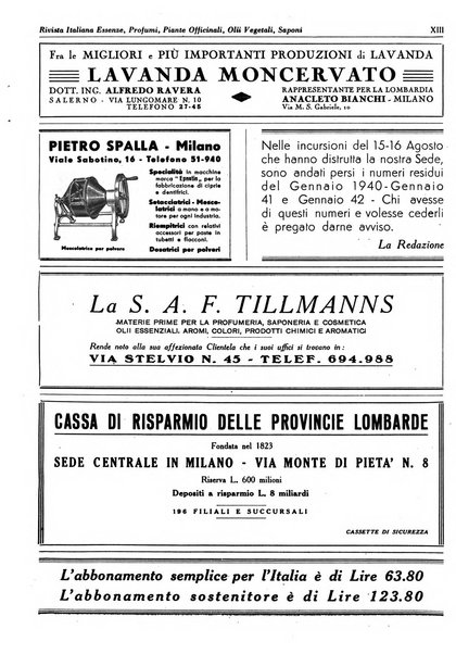 Rivista italiana essenze, profumi, piante officinali, olii vegetali, saponi organo di propaganda del gruppo produttori materie aromatiche della Federazione nazionale fascista degli industriali dei prodotti chimici