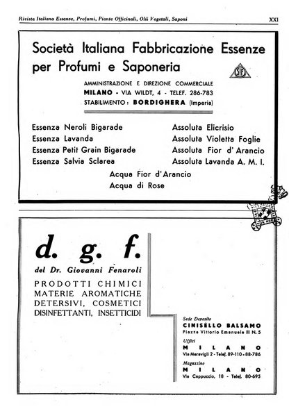 Rivista italiana essenze, profumi, piante officinali, olii vegetali, saponi organo di propaganda del gruppo produttori materie aromatiche della Federazione nazionale fascista degli industriali dei prodotti chimici