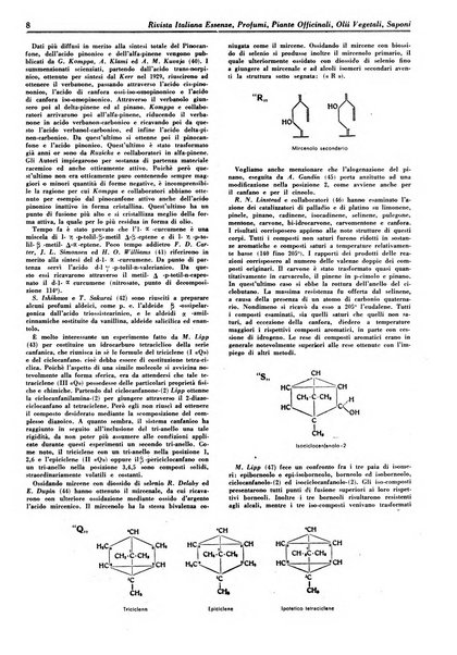 Rivista italiana essenze, profumi, piante officinali, olii vegetali, saponi organo di propaganda del gruppo produttori materie aromatiche della Federazione nazionale fascista degli industriali dei prodotti chimici