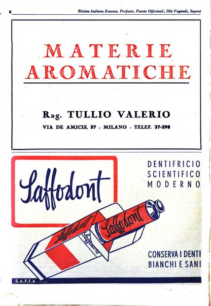 Rivista italiana essenze, profumi, piante officinali, olii vegetali, saponi organo di propaganda del gruppo produttori materie aromatiche della Federazione nazionale fascista degli industriali dei prodotti chimici