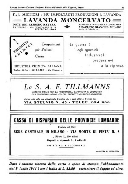 Rivista italiana essenze, profumi, piante officinali, olii vegetali, saponi organo di propaganda del gruppo produttori materie aromatiche della Federazione nazionale fascista degli industriali dei prodotti chimici