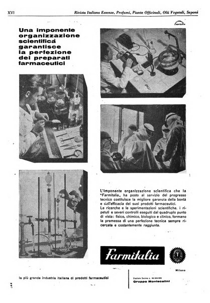 Rivista italiana essenze, profumi, piante officinali, olii vegetali, saponi organo di propaganda del gruppo produttori materie aromatiche della Federazione nazionale fascista degli industriali dei prodotti chimici