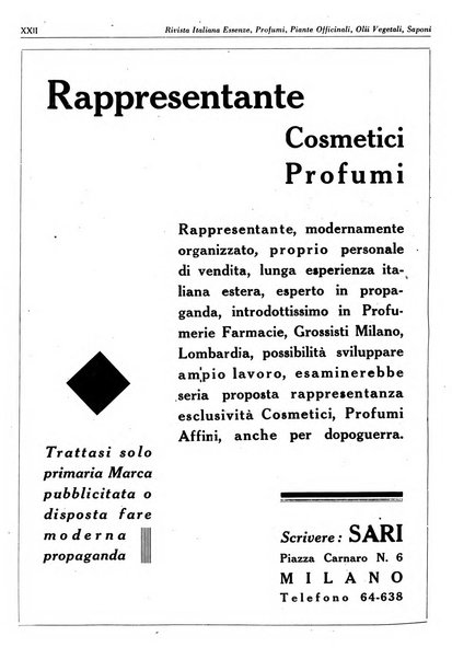 Rivista italiana essenze, profumi, piante officinali, olii vegetali, saponi organo di propaganda del gruppo produttori materie aromatiche della Federazione nazionale fascista degli industriali dei prodotti chimici