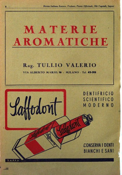 Rivista italiana essenze, profumi, piante officinali, olii vegetali, saponi organo di propaganda del gruppo produttori materie aromatiche della Federazione nazionale fascista degli industriali dei prodotti chimici