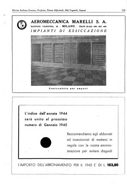 Rivista italiana essenze, profumi, piante officinali, olii vegetali, saponi organo di propaganda del gruppo produttori materie aromatiche della Federazione nazionale fascista degli industriali dei prodotti chimici