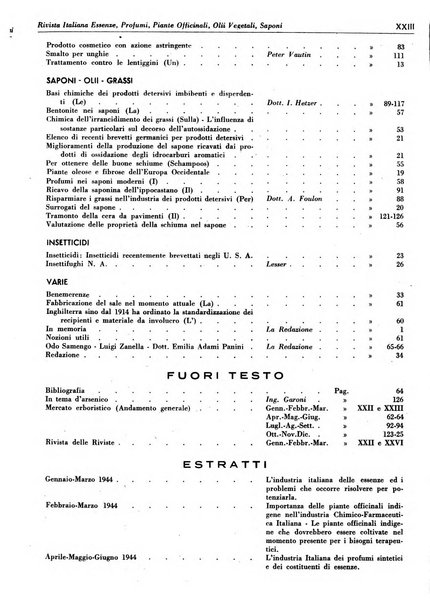 Rivista italiana essenze, profumi, piante officinali, olii vegetali, saponi organo di propaganda del gruppo produttori materie aromatiche della Federazione nazionale fascista degli industriali dei prodotti chimici