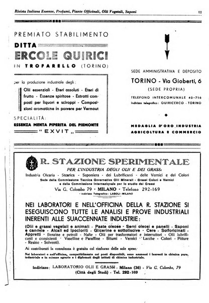 Rivista italiana essenze, profumi, piante officinali, olii vegetali, saponi organo di propaganda del gruppo produttori materie aromatiche della Federazione nazionale fascista degli industriali dei prodotti chimici