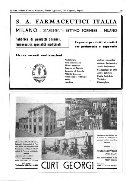 Rivista italiana essenze, profumi, piante officinali, olii vegetali, saponi organo di propaganda del gruppo produttori materie aromatiche della Federazione nazionale fascista degli industriali dei prodotti chimici