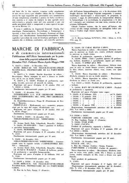 Rivista italiana essenze, profumi, piante officinali, olii vegetali, saponi organo di propaganda del gruppo produttori materie aromatiche della Federazione nazionale fascista degli industriali dei prodotti chimici