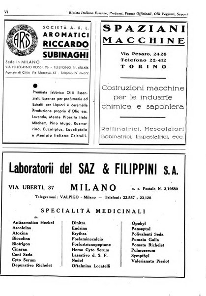 Rivista italiana essenze, profumi, piante officinali, olii vegetali, saponi organo di propaganda del gruppo produttori materie aromatiche della Federazione nazionale fascista degli industriali dei prodotti chimici