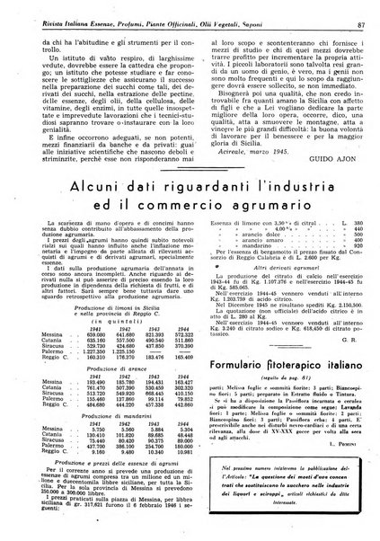 Rivista italiana essenze, profumi, piante officinali, olii vegetali, saponi organo di propaganda del gruppo produttori materie aromatiche della Federazione nazionale fascista degli industriali dei prodotti chimici