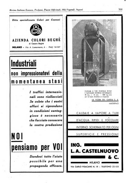 Rivista italiana essenze, profumi, piante officinali, olii vegetali, saponi organo di propaganda del gruppo produttori materie aromatiche della Federazione nazionale fascista degli industriali dei prodotti chimici