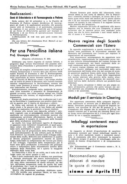 Rivista italiana essenze, profumi, piante officinali, olii vegetali, saponi organo di propaganda del gruppo produttori materie aromatiche della Federazione nazionale fascista degli industriali dei prodotti chimici