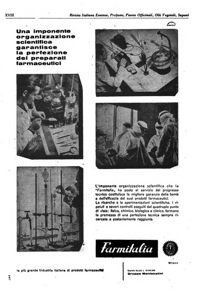 Rivista italiana essenze, profumi, piante officinali, olii vegetali, saponi organo di propaganda del gruppo produttori materie aromatiche della Federazione nazionale fascista degli industriali dei prodotti chimici