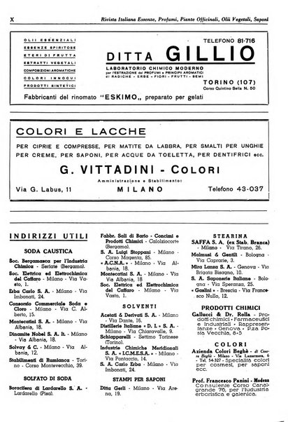 Rivista italiana essenze, profumi, piante officinali, olii vegetali, saponi organo di propaganda del gruppo produttori materie aromatiche della Federazione nazionale fascista degli industriali dei prodotti chimici