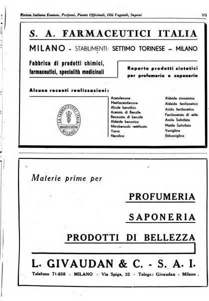 Rivista italiana essenze, profumi, piante officinali, olii vegetali, saponi organo di propaganda del gruppo produttori materie aromatiche della Federazione nazionale fascista degli industriali dei prodotti chimici