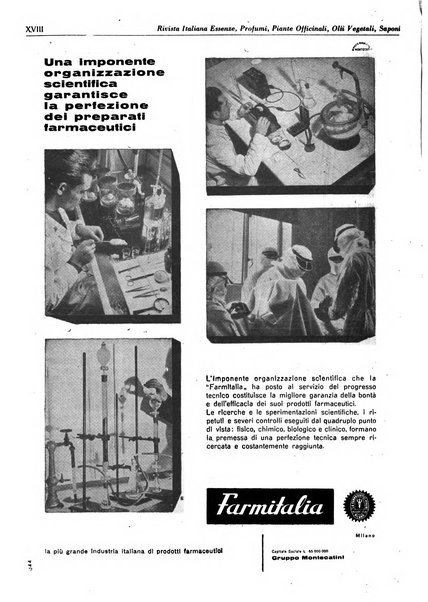 Rivista italiana essenze, profumi, piante officinali, olii vegetali, saponi organo di propaganda del gruppo produttori materie aromatiche della Federazione nazionale fascista degli industriali dei prodotti chimici