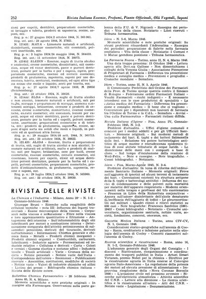 Rivista italiana essenze, profumi, piante officinali, olii vegetali, saponi organo di propaganda del gruppo produttori materie aromatiche della Federazione nazionale fascista degli industriali dei prodotti chimici