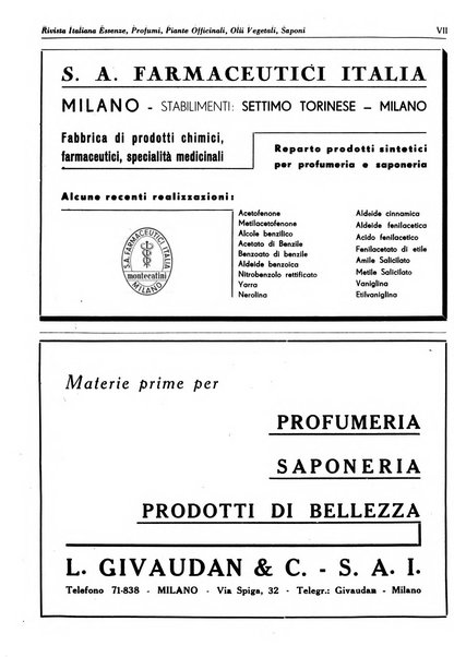 Rivista italiana essenze, profumi, piante officinali, olii vegetali, saponi organo di propaganda del gruppo produttori materie aromatiche della Federazione nazionale fascista degli industriali dei prodotti chimici