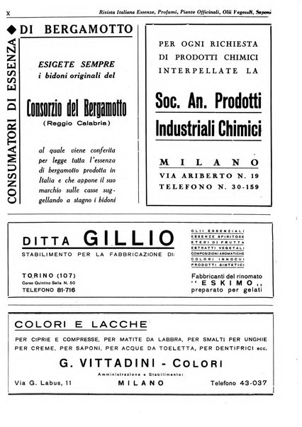 Rivista italiana essenze, profumi, piante officinali, olii vegetali, saponi organo di propaganda del gruppo produttori materie aromatiche della Federazione nazionale fascista degli industriali dei prodotti chimici