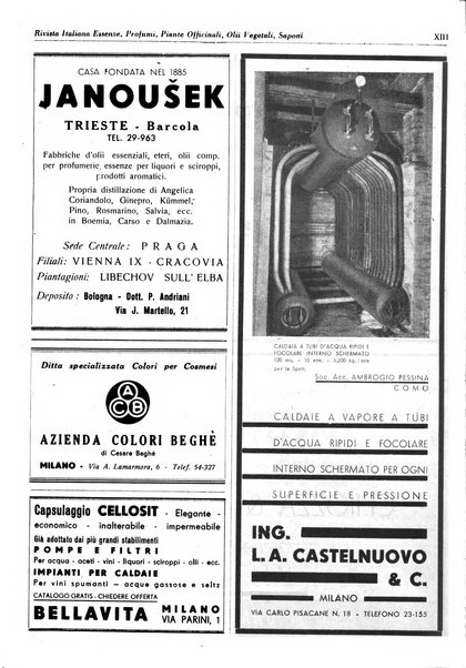 Rivista italiana essenze, profumi, piante officinali, olii vegetali, saponi organo di propaganda del gruppo produttori materie aromatiche della Federazione nazionale fascista degli industriali dei prodotti chimici