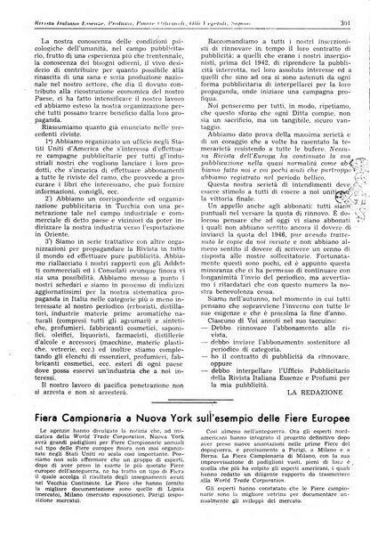 Rivista italiana essenze, profumi, piante officinali, olii vegetali, saponi organo di propaganda del gruppo produttori materie aromatiche della Federazione nazionale fascista degli industriali dei prodotti chimici