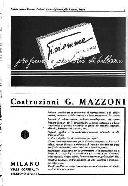 Rivista italiana essenze, profumi, piante officinali, olii vegetali, saponi organo di propaganda del gruppo produttori materie aromatiche della Federazione nazionale fascista degli industriali dei prodotti chimici